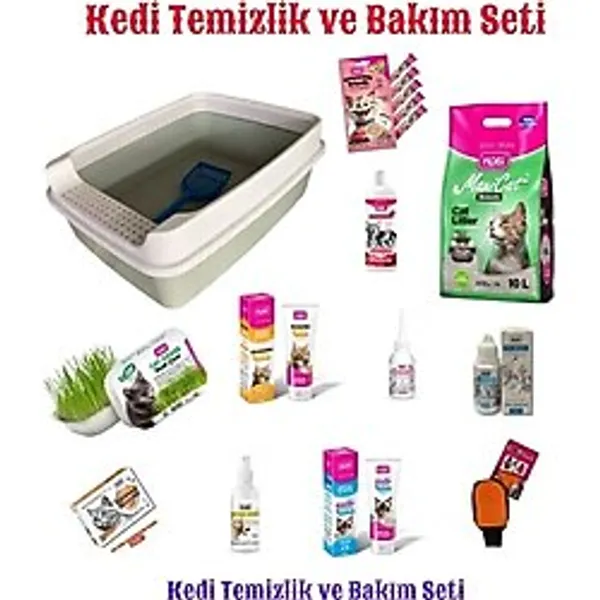 Kedi Temizlik Ve Bakım Seti 13 Ürün Komple Sağlık Ve Hijyen Paketi