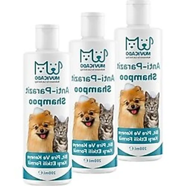 Kedi Ve Köpekler İçin Bit Pire Parazit Şampuanı Ve Damla Seti
