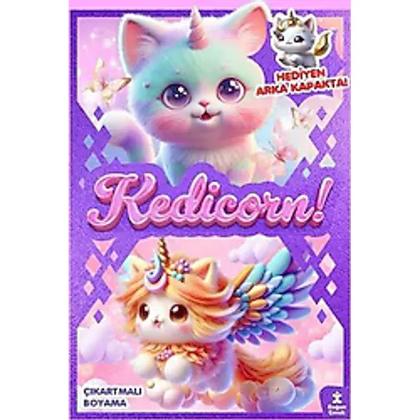 Kedicorn! Parti Zamanı - Çıkartmalı Boyama Kitabı - Kolektif