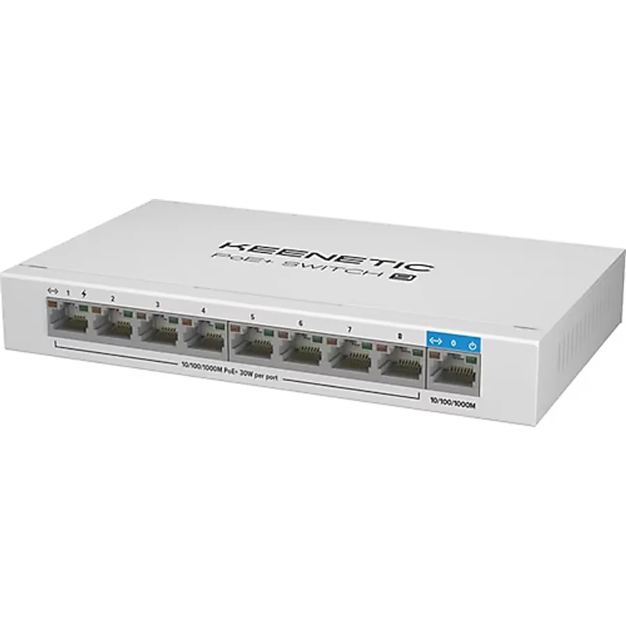 Keenetic Poe+ Switch 9, 1X1gbıt, 8X1gbıt Poe+ Port, Ieee 802.3Af/At (Max.30w/Port), 120Watt