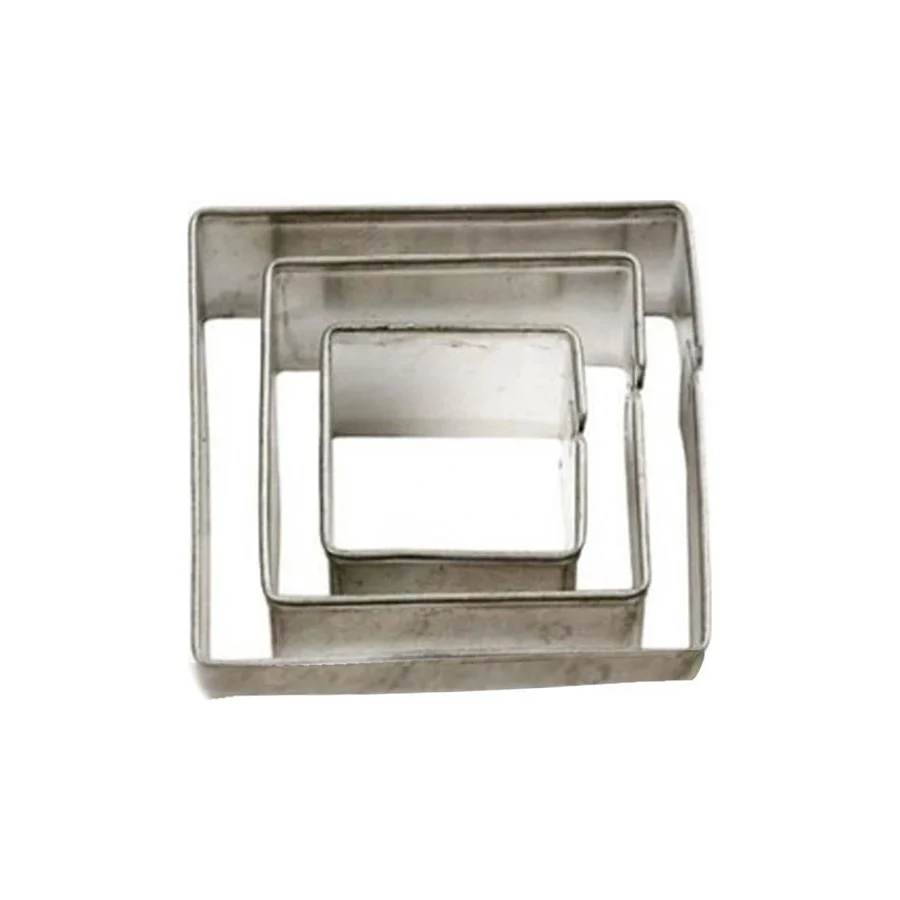 Kek Kurabiye Ve Pasta Kalıbı Metal Kare 3 Lü Set 021
