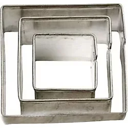 Kek Kurabiye Ve Pasta Kalıbı Metal Kare 3 Lü Set 021