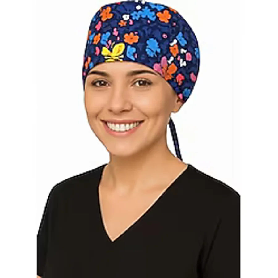 Kelebek Desenli Doktor Hemşire Aşçı Cerrahi Bone Hastane Bone Bandana M014
