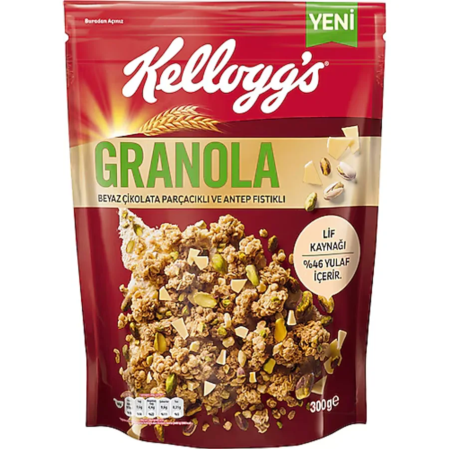Kellogg's Beyaz Çikolatalı ve Antep Fıstıklı Granola 300 gr