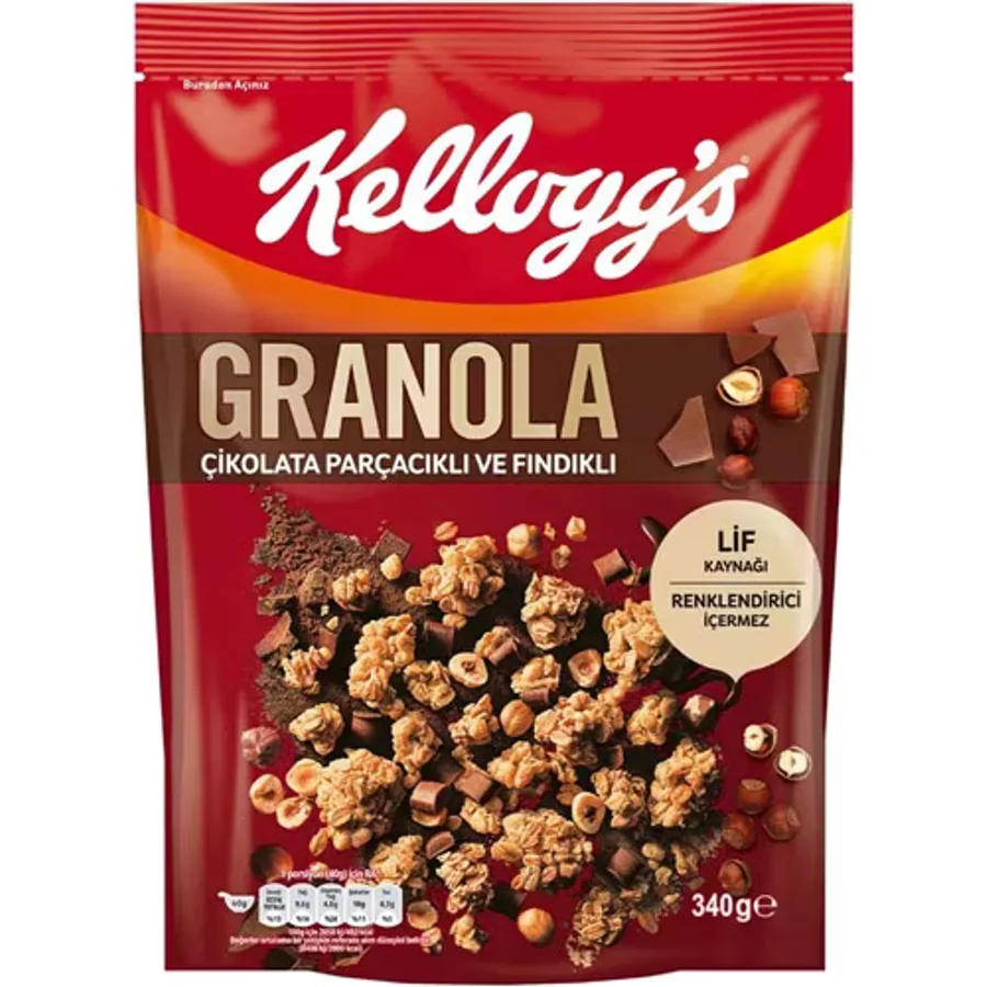 Kellogg's Çikolata Parçalı ve Fındıklı Granola 340 gr