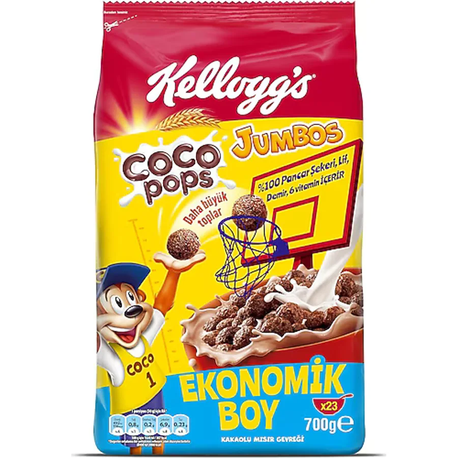 Kellogg's Coco Pops Jumbos Kakaolu Mısır Gevreği 700 gr