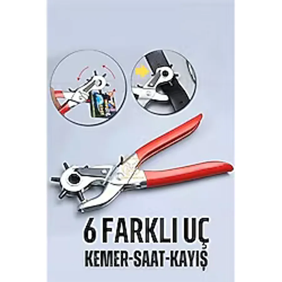 Kemer Delici Pense 6 Uçlu Saat Kayış Kemer Delme Pensesi 720990