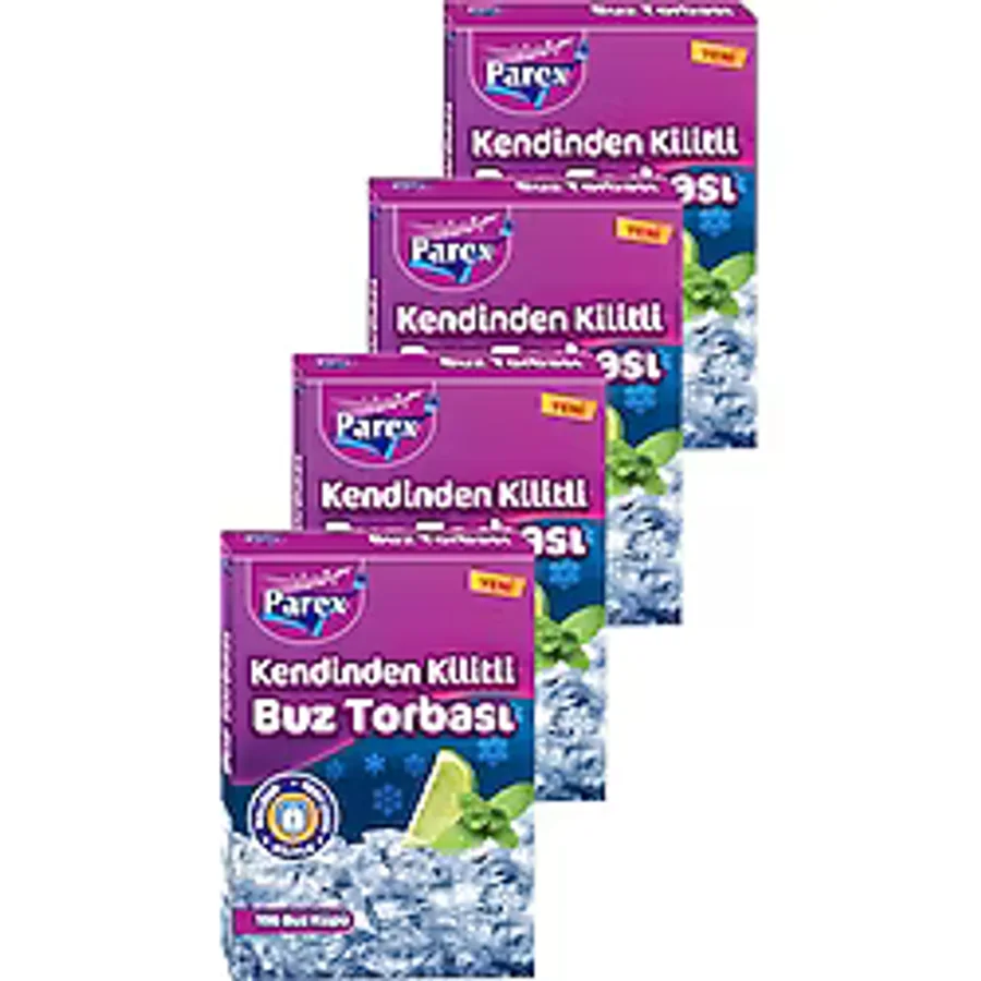Kendinden Kilitli Buz Torbası 196 Buz Küpü 4 Paket