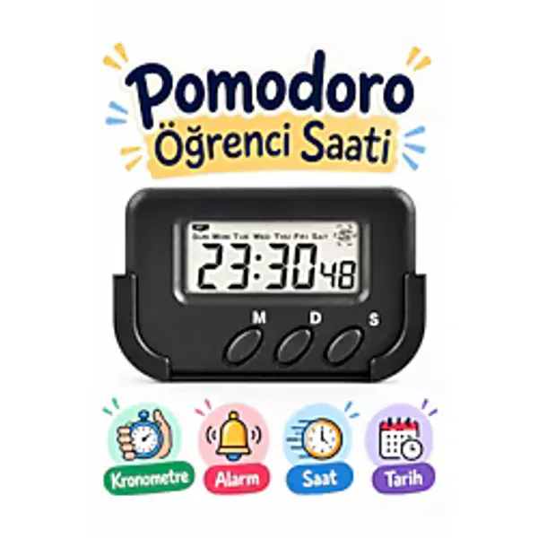 Kenko KK-613D Kronometre - Pomodoro Öğrenci Saati - Kronometreli Ders Çalışma Saati