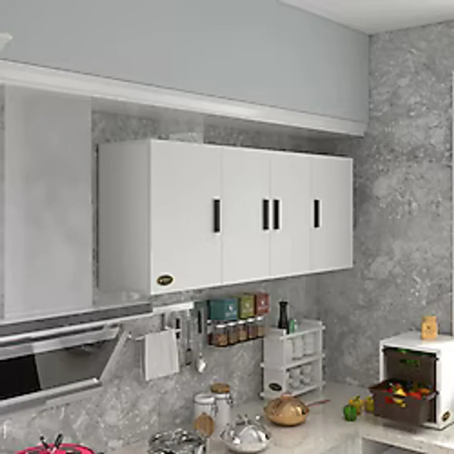 Kenzlife Hazır Mutfak Marina Byz 060x150x22 Mutfak Banyo Dolabı Kapaklı Raflı