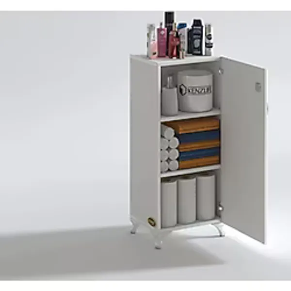 Kenzlife mutfak dolabı zehra 108x030x032 byz kilitli ayaklı banyo evrak ofis kitaplık ayakkabılık kiler