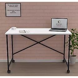 Kenzlife Ofis Masası Momoko 075x130x40 Byzsyh Tekerlekli Bilgisayar Çalışma Büro
