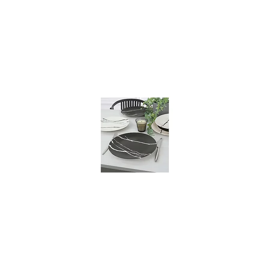 Keramika 17950-51 Mermer Desenli Servis Tabağı 26 cm 6 Adet