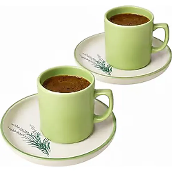 Keramika Elegant Blossoms 21788 Yeşil 4 Parça 2 Kişilik Kahve Fincan Takımı