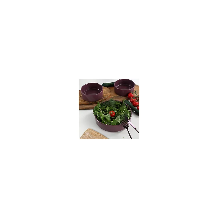 Keramika Stackable 3 Parça Salata ve Kase Seti