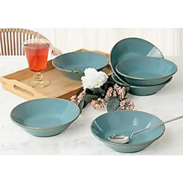 Keramika Turkuaz Granit Hitit Yemek Tabağı 18 Cm 6 Adet Q07