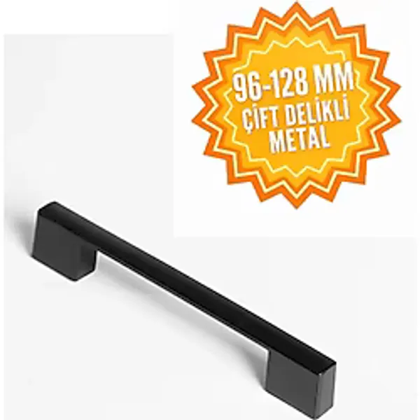 Kermet Home Metal Köprü Kulp Siyah Kale Kulp 96-128 Mm Lüks Country Mutfak Mobilya Dolap Çekmece Kulpu