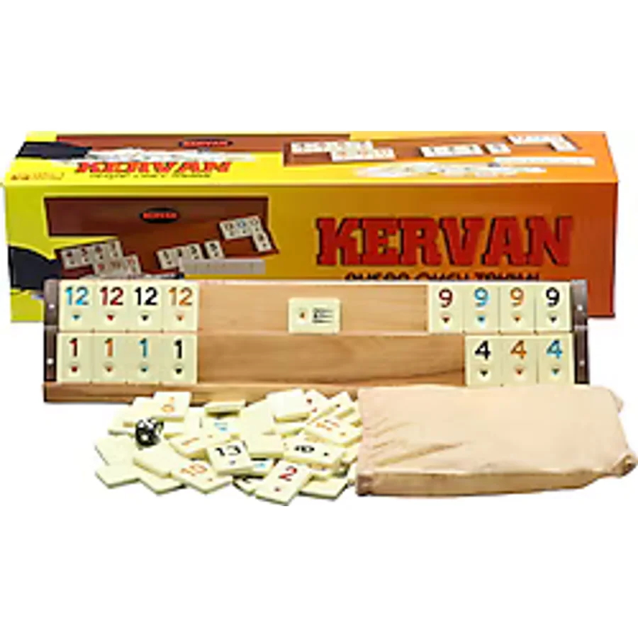Kervan Büyük Boy Cilalı Ahşap Okey Takımı
