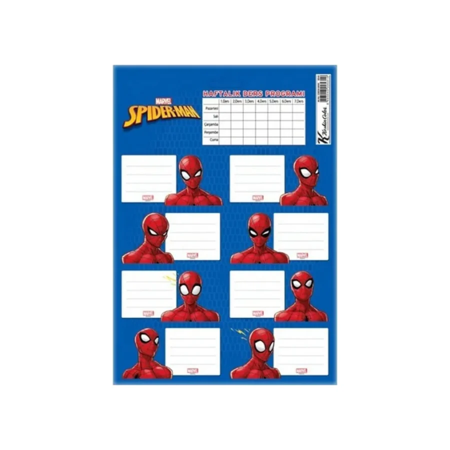 Keskin Color Okul Etiketi Spider Man Ders Proğramlı 3 Lü