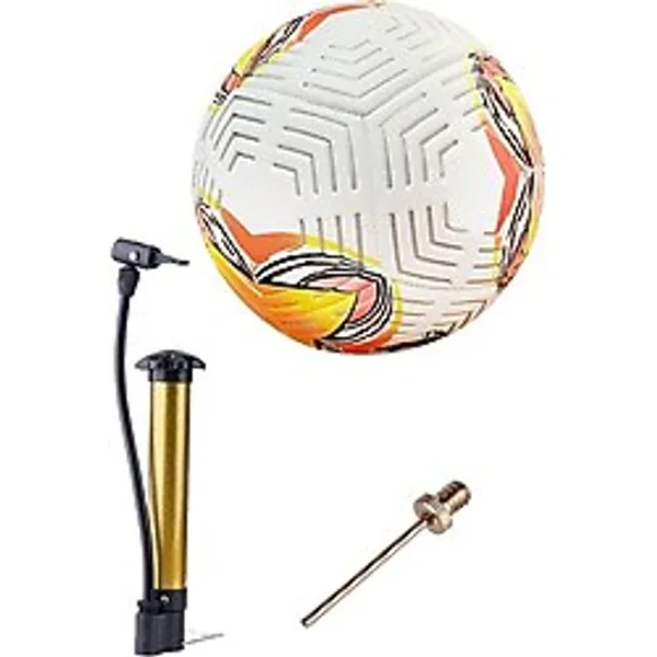 Keufman Spor Profesyonel Futbol Topu 5 Numara Turuncu Renkli Makine Dikişli Top Pompası ve Iğnesi - No: 5