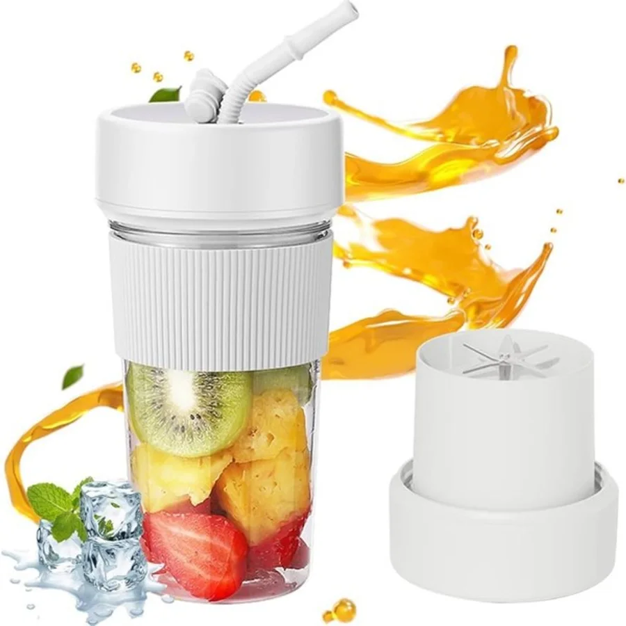 Kevega Mini Smoothie Blender 350 ml - Taşınabilir Meyve Sıkacağı & Smoothie Makinesi - Beyaz