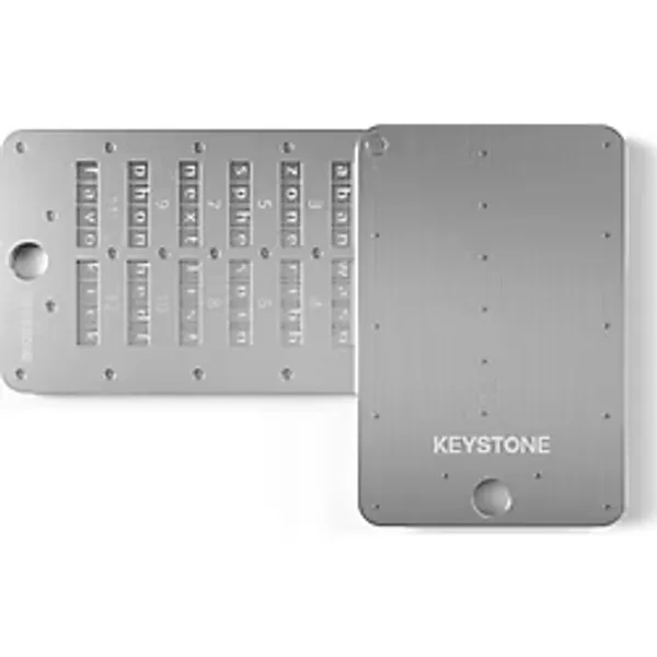 Keystone Kripto Tohum Depolama, Kripto Kapsül Metal Cüzdan, Soğuk Depo Yedekleme, 24 Kelime Bitcoin Anahtar Cümle Depolama, 304 Çelik Plaka, Tüm BIP39 Cüzdanlarla Uyumlu (Keystone Tablet Plus) - 64 GB
