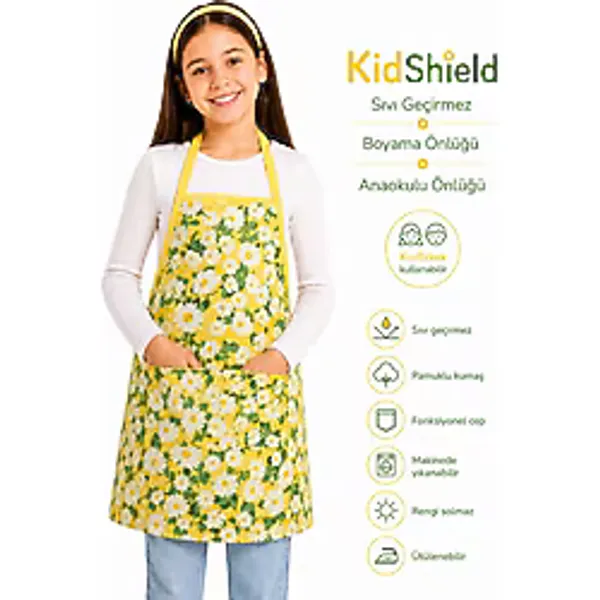 Kidshield Sıvı Geçirmez Boyama Önlüğü Anaokulu Önlüğü Sıvı Geçirmez Resim Önlüğü