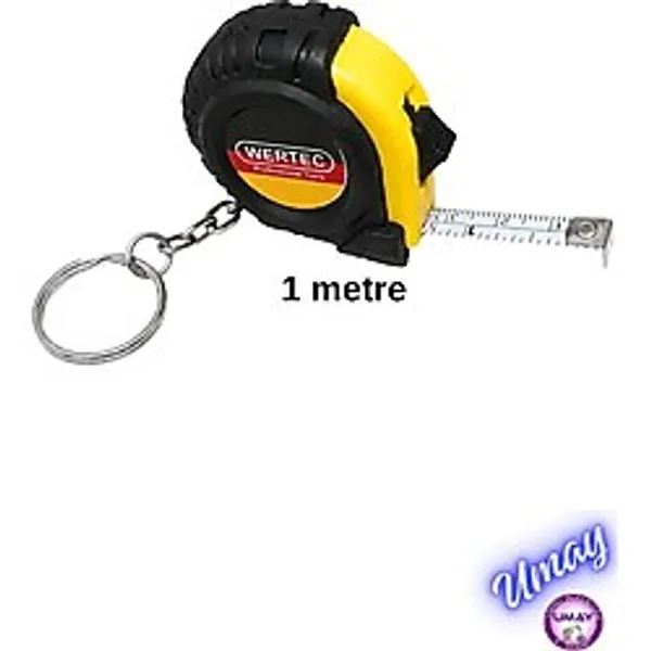 Kilit Mekanizmalı 1 Metre Mini Şerit Metre Taşınabilir Mezura Ölçü Metresi 3,3 X 3,3 Cm 1 M