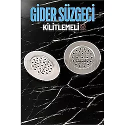 Kilitlenebilir Metal Lavabo Evye Süzgeci 2 Adet