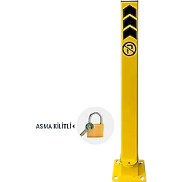 Kilitli Otopark Direği 60 cm, Park Bariyeri (Asma Kilit Dahil)