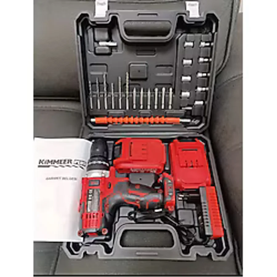 Kimmer Plus 12v 1.5 Ah Metal Şanzıman Çift Akülü Şarjlı 24 Parça Akülü Vidalama Matkap