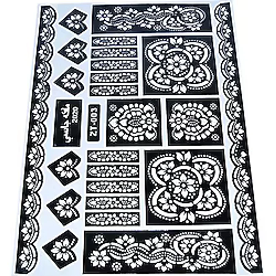 Kına Şablonu Zt - 003 Desenli Dövme Hint Geçici Kına Şekil