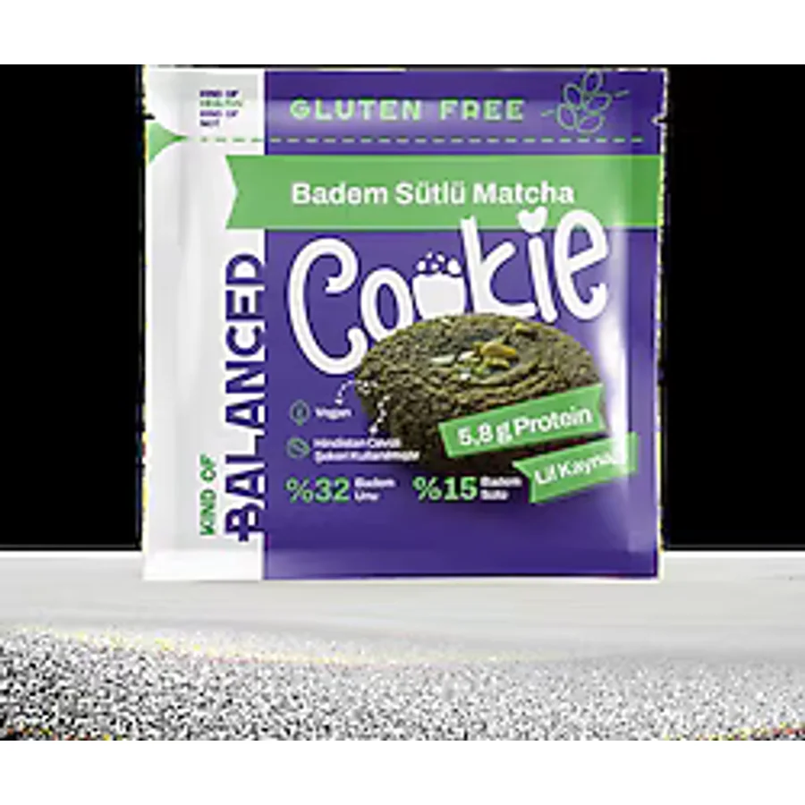 Kind Of Balanced Glutensiz Badem Sütlü Matcha Proteinli Cookie 60 gr