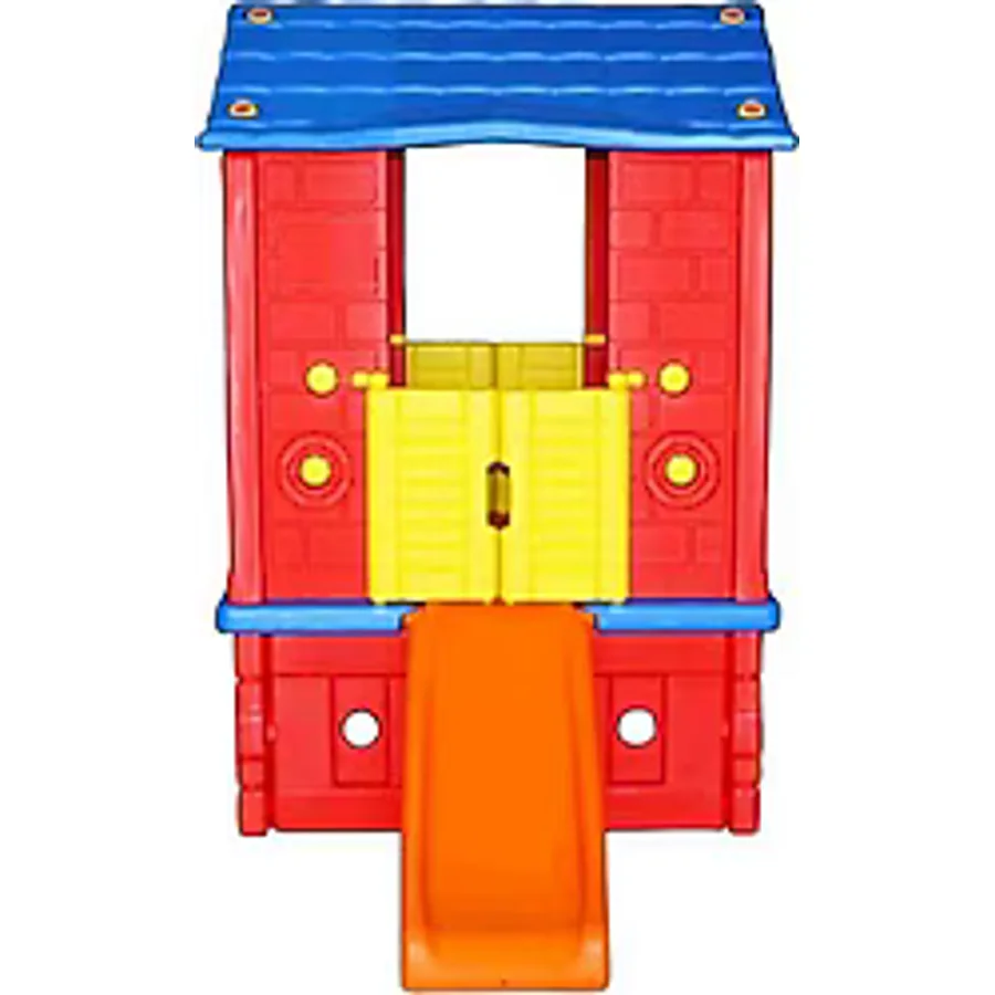 King Kids KH-2010 İki Kapılı Kaydıraklı Kırmızı Oyun Evi