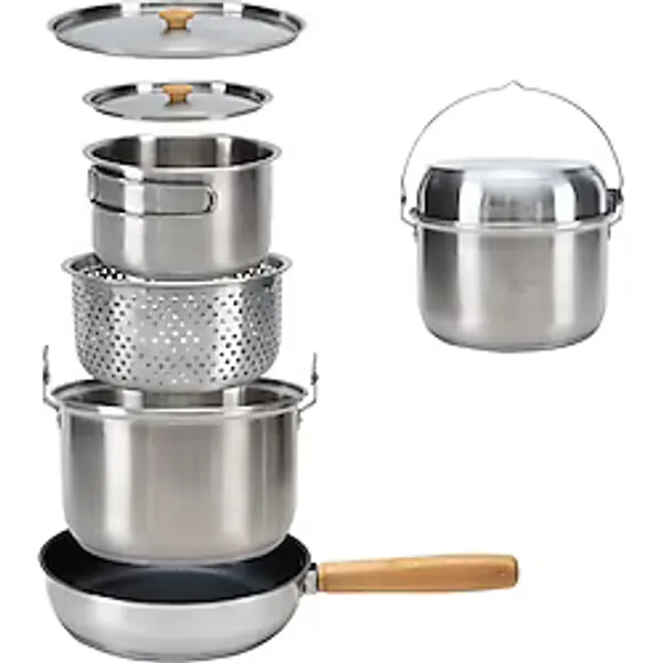 KingCamp Cookware Set I Paslanmaz Çelik Kamp Tencere Seti
