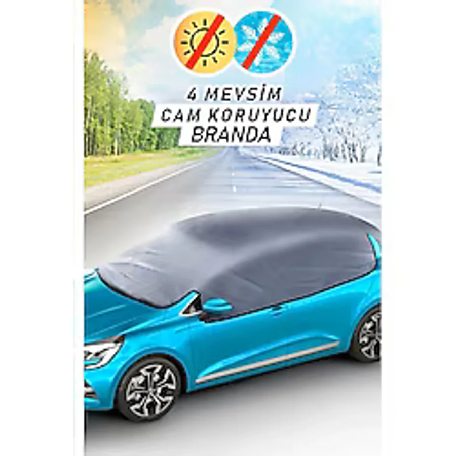 Kingstar Araba Buz Kar Güneş Koruyucu Yarım Branda Kar Buz Önleyici Oto Ön Yan Arka Cam Koruyucu Örtü