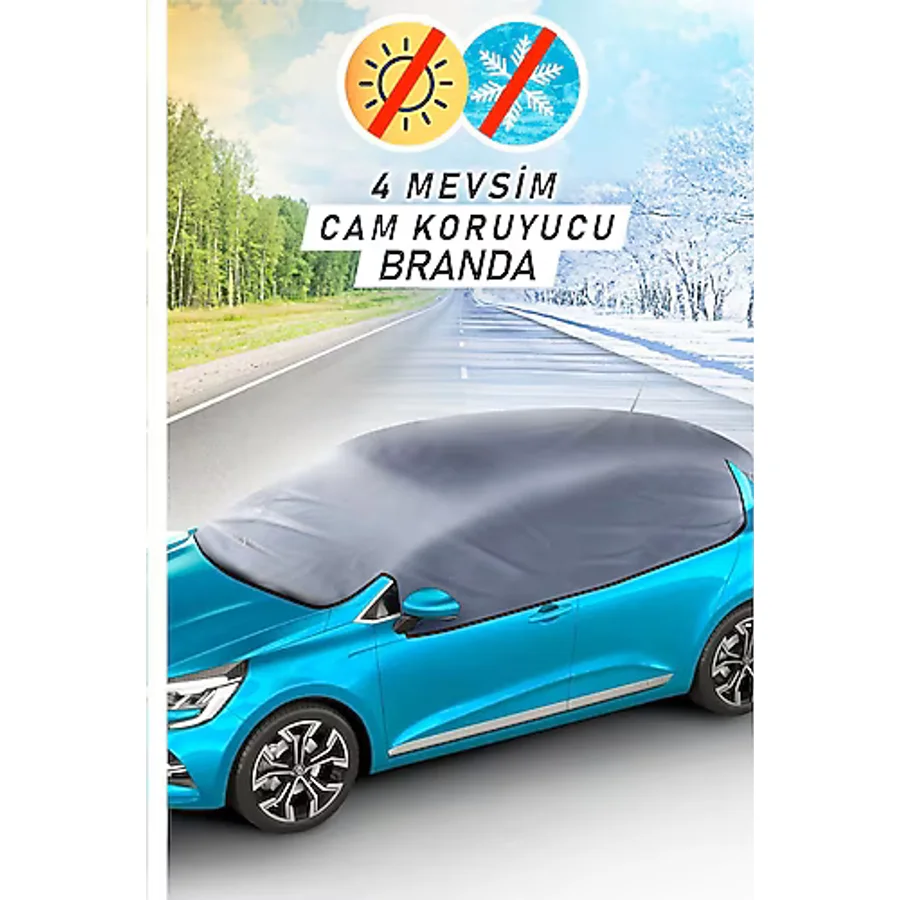 Kingstar Araba Buz Kar Güneş Koruyucu Yarım Branda Kar Buz Önleyici Oto Ön Yan Arka Cam Koruyucu Örtü