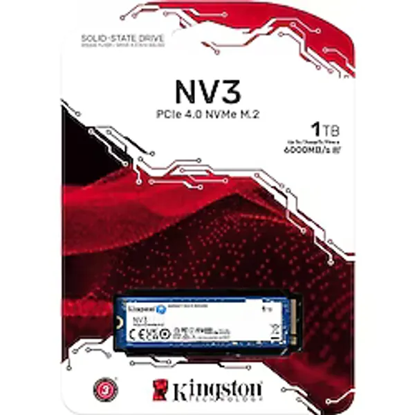 Kingston 1Tb Nv3 Gen4x4 Nvme M.2 Ssd (6000Mb Okuma / 4000Mb Yazma)