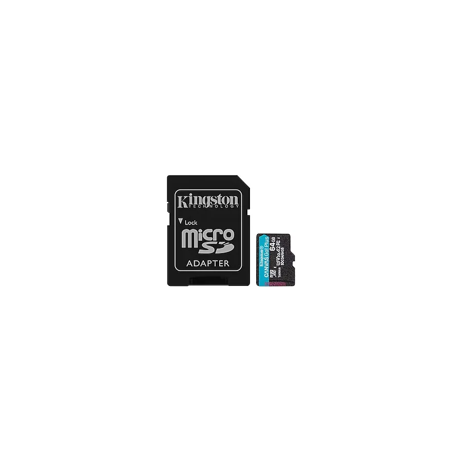 Kingston Canvas Go Plus SDCG4/64GB Class 10 UHS-I U3 A2 V30 64 GB Micro SD Kart