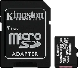 Kingston Canvas Select Plus SDCS2/256GB Class 10 U3 A1 V30 256 GB Micro SD Kart