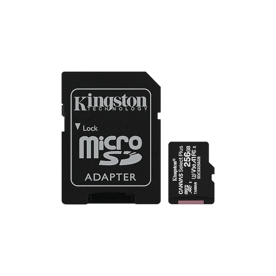 Kingston Canvas Select Plus SDCS2/256GB Class 10 U3 A1 V30 256 GB Micro SD Kart
