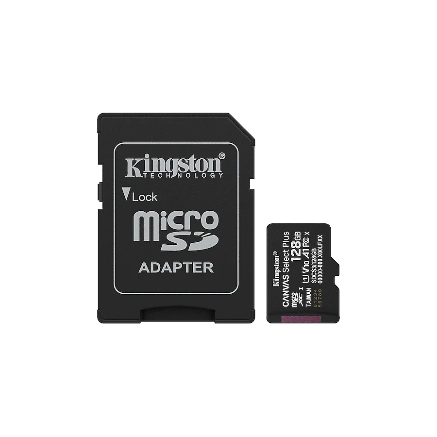 Kingston Canvas Select Plus SDCS3/128GB Class 10 UHS-I U1 A1 V10 128 GB Micro SD Kart