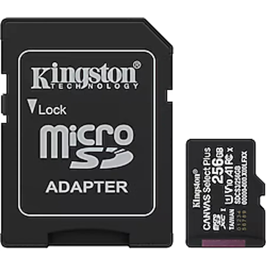 Kingston Canvas Select Plus SDCS3/256GB Class 10 UHS-I U1 A1 V10 256 GB Micro SD Kart