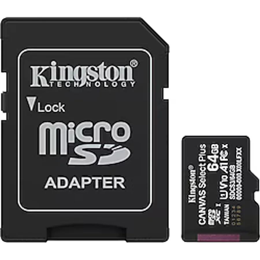 Kingston Canvas Select Plus SDCS3/64GB Class 10 UHS-I U1 A1 V10 64 GB Micro SD Kart
