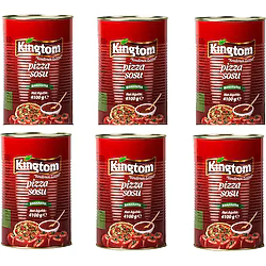 KİNGTOM Pizza Sosu 4.100 Gr x 6 Adet 24.600 Gr ( Baharatlı )