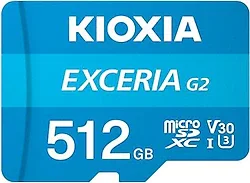 Kioxia Exceria G2 LMEX2L512GG2 Class 10 UHS-I U3 V30 512 GB Micro SD Kart