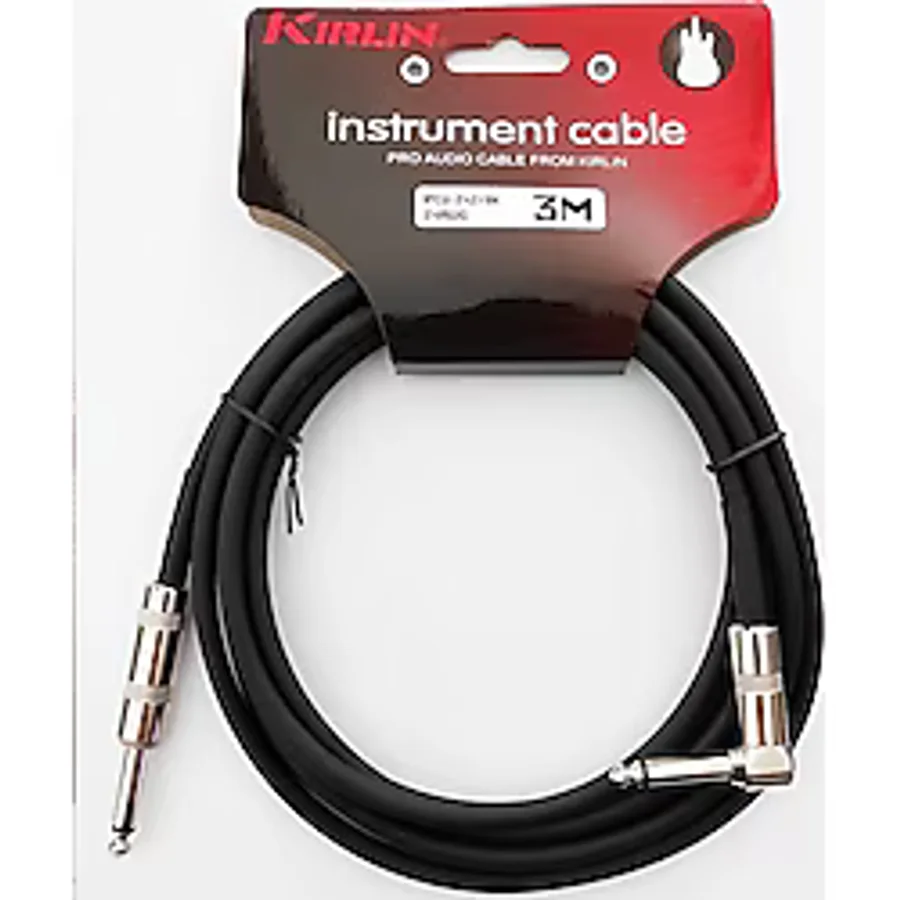 Kirlin Ipcv-242B-3M-Bk Enstrüman Gitar Kablosu L Açılı Kablo