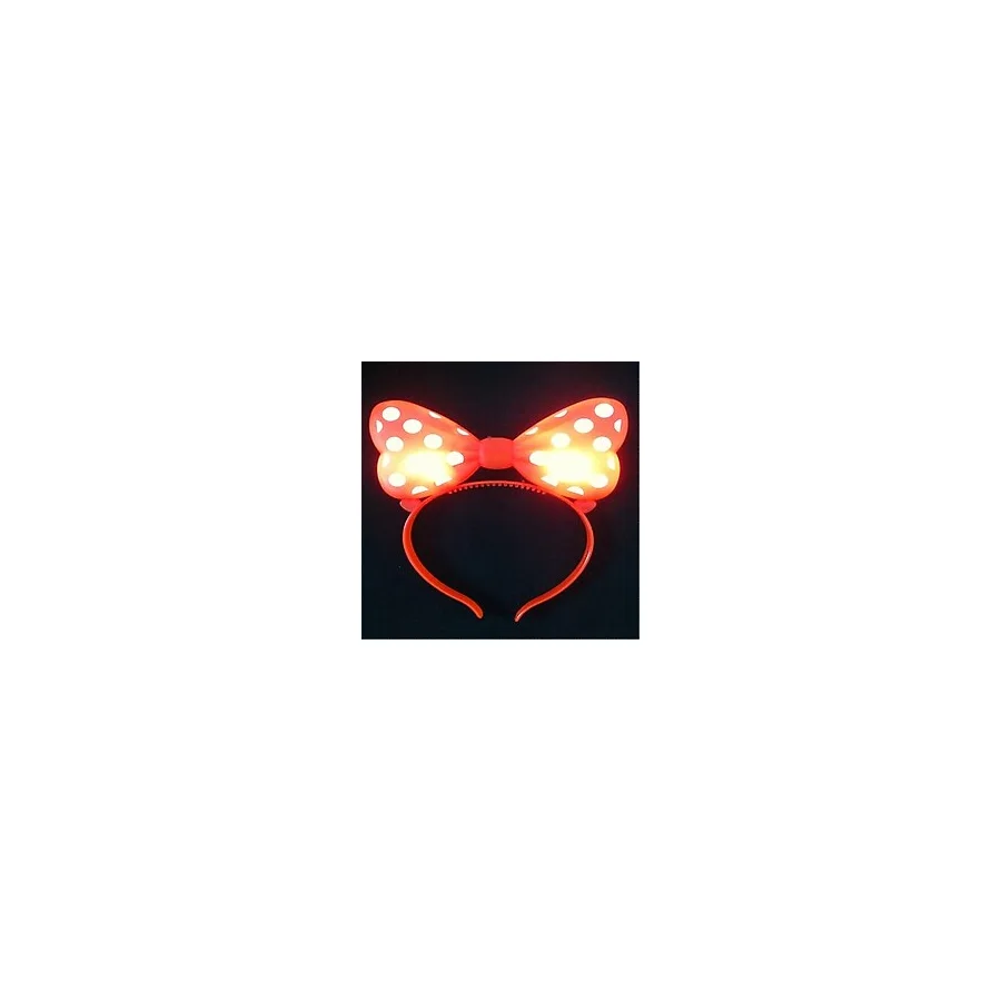 Kırmızı Işıklı Taç Red Headband Led Light Kırmızı Minnie Mouse Işıklı Taç Kırmızı Miki Taç Parti Tacı