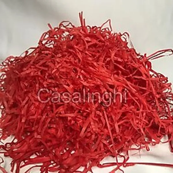 Kırmızı Pelür Kağıt Kırpıntısı Hediye Kutusu Dolgusu Kırpıntı Dekoratif Ambalaj - 50 gram