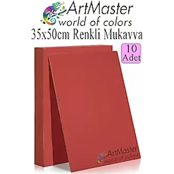 Kırmızı Renkli Mukavva 35X50 Cm 10 Adet 1 Paket Renkli Sert Karton 1.0 Mm Anasınıfı Hobi Etkinlik Okul Öncesi Elişi